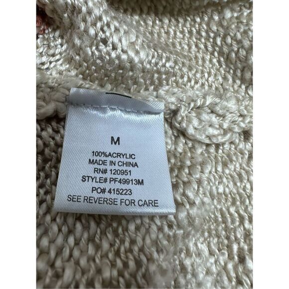 Pink Rose Bohemian Multistrip Cardigan Open Front Brown Cream Size Medium - Picture 12 of 13